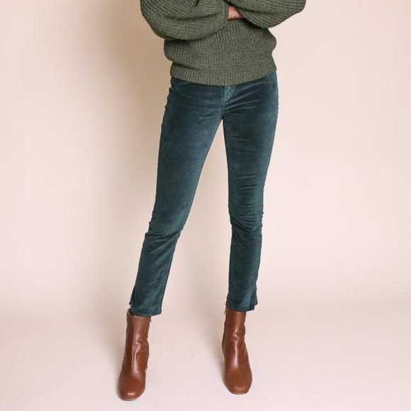 NWT 3 X 1 W3 Velvet Higher Ground Mini Split Fern Velvet Jeans - Picture 1 of 5